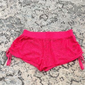 OP Hot Pink Lace Beach Cover-Up Shorts